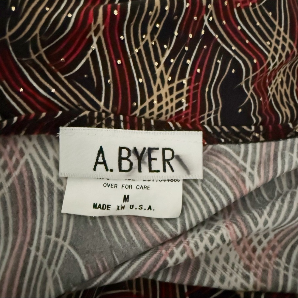 Vintage 90s Y2K A. Byer Red & Black Metallic Surplice Blouse Top Size Medium - Picture 7 of 7